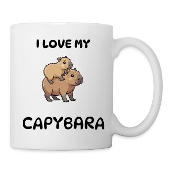 Capybara T-Shirt süß – Kids Huckepack Design - Tasse - Weiß - Rechts