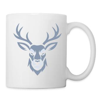 Tête de cerf bleu - Mug blanc - blanc - Droite
