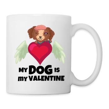 Cute Angel Dog Heart – Puppy Love Wings - Mug - white - Right