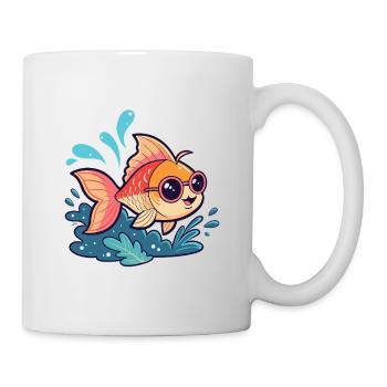 Poisson Splash Lunettes de Soleil - Mug blanc - blanc - Droite