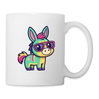 Colorful Donkey in Retro Glasses - Mug - white - Right