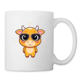 Chic cow with dark glasses - Mug - white - Right