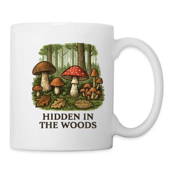 Versteckte Waldpilze Szenerie - Tasse - Weiß - Rechts