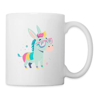 Donkey Rainbow Pink Glasses - Mug - white - Right