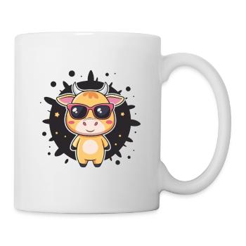 Kawaii cow sunglasses - Mug - white - Right