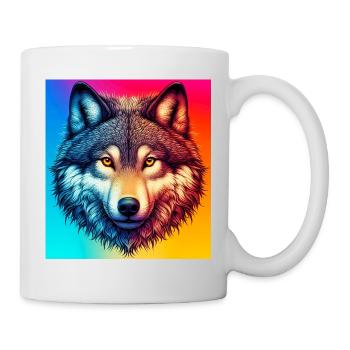 Wolf - Tasse - Weiß - Rechts