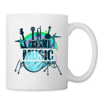 Lebendiger Trommelset-Splash - Tasse - Weiß - Rechts