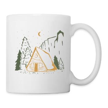Moonlit Rustic Cabin Night - Mug - white - Right