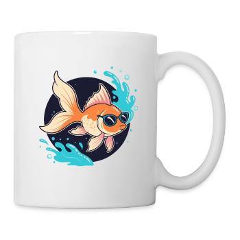 Retro Golden Fish Gläser - Tasse - Weiß - Rechts