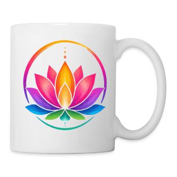 Rainbow Lotus in a Circle - Mug - white - Right