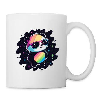 Panda Rainbow Galaxy Coole Brillen - Tasse - Weiß - Rechts