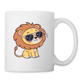 Lion kawaii lunettes de soleil - Mug blanc - blanc - Droite