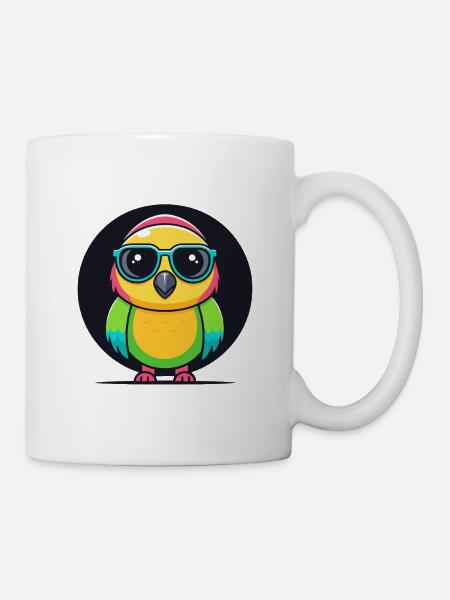 Regenbogensittichgläser - Tasse - Weiß