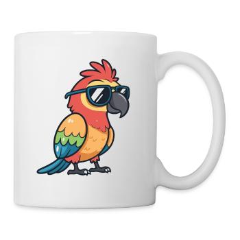 Cute chic parrot with sunglasses - Mug - white - Right