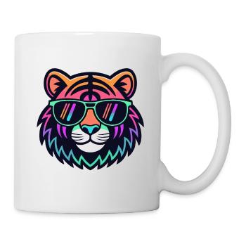Tiger-Neon-Sonnenbrillen - Tasse - Weiß - Rechts