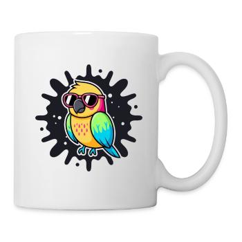 Parrot Pop Art Pink Glasses - Mug - white - Right