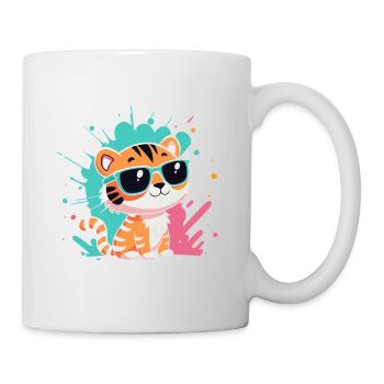Tiger chic colorful sunglasses - Mug - white - Right