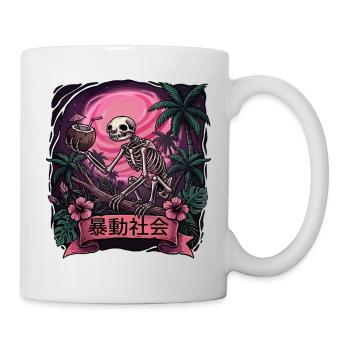 Skeleton Monkey Neon Moon - Mug - white - Right