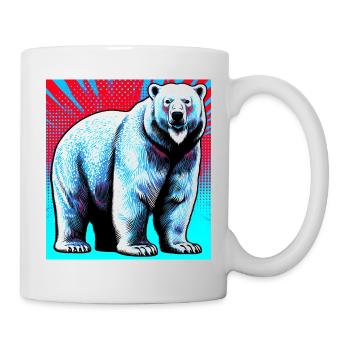 ours blanc - Mug blanc - blanc - Droite