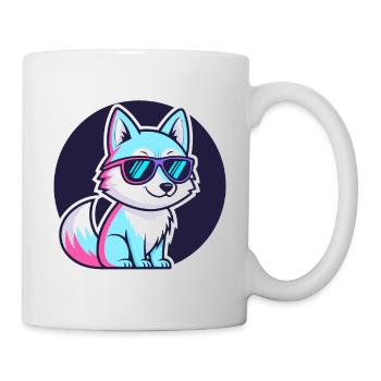 Neon Fox with Glasses - Mug - white - Right