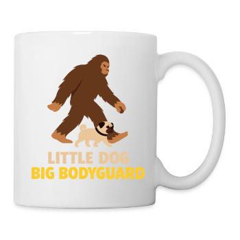 Lustiger Mops mit Bigfoot-Wächter-Hundeliebhaber - Tasse - Weiß - Rechts
