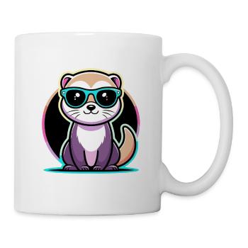 Furet Kawaii Néon Cool - Mug blanc - blanc - Droite