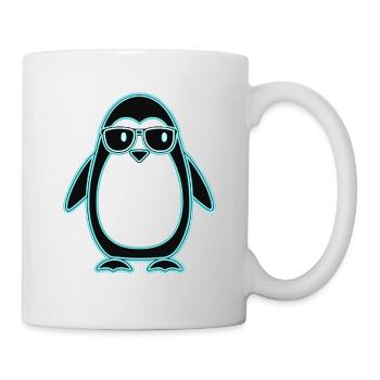 Penguin Nerd in neon and glasses - Mug - white - Right