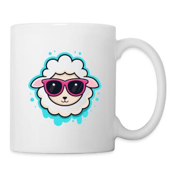 Kawaii Sheep Pink Glasses - Mug - white - Right