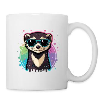 Regenbogenotterblaue Brille - Tasse - Weiß - Rechts