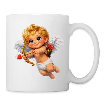 Amor mit Bogen-Liebesflamme - Tasse - Weiß - Rechts