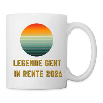 Legende geht in Rente 2026 - Minimalistisches Absc - Tasse - Weiß - Rechts