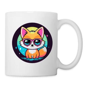 Fox Kawaii Pop Pink Glasses - Mug - white - Right