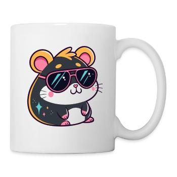 Hamster Kawaï Sun Stars Pink Glasses - Mug - white - Right