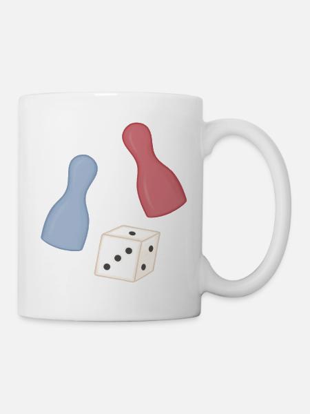 Pastell Würfel & Pinnen-Design - Tasse - Weiß