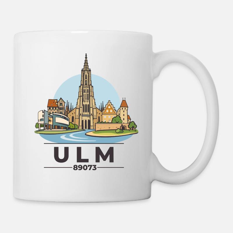 Ulm Motiv 1 Dom Skyline Illustration - Tasse - Weiß