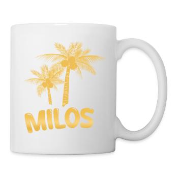 Feuille d’or à palmier tropical de Milos - Mug blanc - blanc - Droite