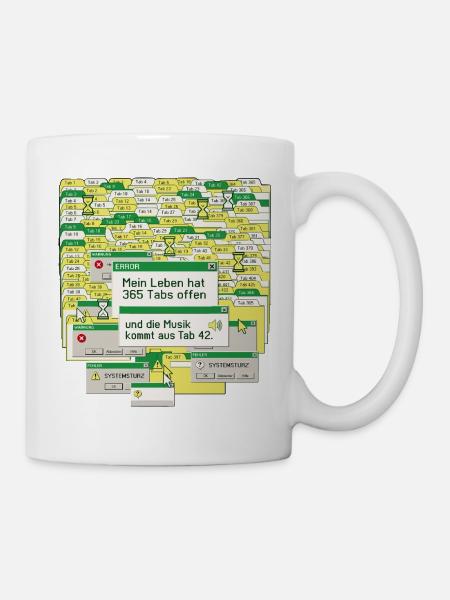 Leben, 365 Tabs Offen - Tasse - Weiß