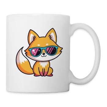 Fox Retro Neonbrille - Tasse - Weiß - Rechts