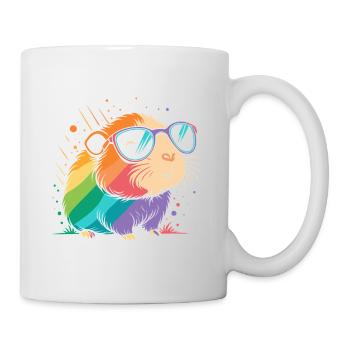 Guinea pig rainbow glasses - Mug - white - Right