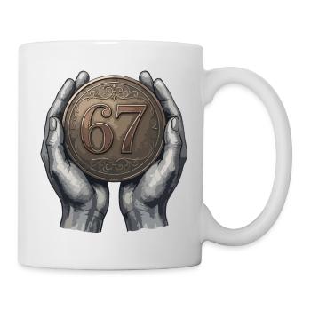 Vintage 67 Meilenstein-Münzendesign - Tasse - Weiß - Rechts