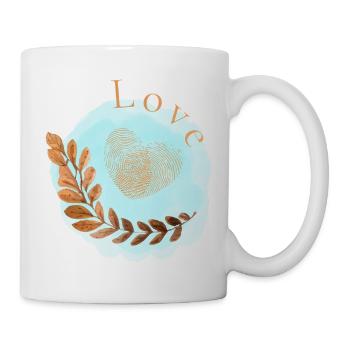 Love Herz Fingerabdruck Design - Tasse - Weiß - Rechts