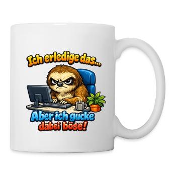 Ich mach das Faultier lustiger Büro Spruch - Tasse - Weiß - Rechts