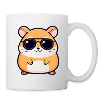 Hamster chic lunettes noires - Mug blanc - blanc - Droite