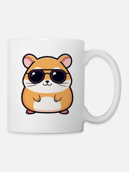 Schicke Hamster-Dunkelbrille - Tasse - Weiß