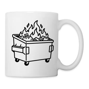 Incendie de poubelle - Mug blanc - blanc - Droite