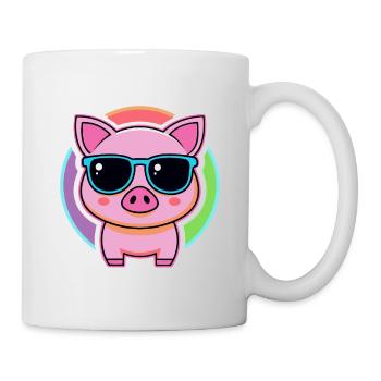Kawaii Pig Rainbow Glasses - Mug - white - Right