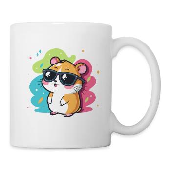 Hamster Fun Lunettes Cool - Mug blanc - blanc - Droite