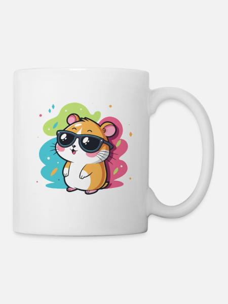 Hamster Spaß Coole Brillen - Tasse - Weiß
