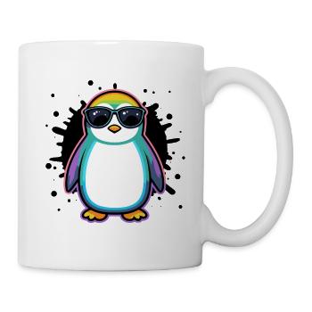 Pinguin-Regenbogengläser - Tasse - Weiß - Rechts