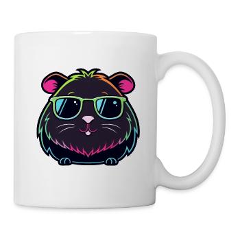 Hamster-Neon-Sonnenbrille - Tasse - Weiß - Rechts